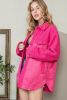 Rosy Faux Suede Sherpa Patchwork Button Up Shacket