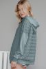 Light Grey Drop Shoulder Kangaroo Pocket Quilted Hoodie
