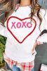 White Valentine Heart XOXO Graphic Quilted Sweatshirt