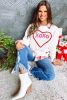 White Valentine Heart XOXO Graphic Quilted Sweatshirt
