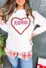 White Valentine Heart XOXO Graphic Quilted Sweatshirt