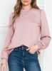 Light Pink Quilted Puff Sleeve Sweatshirt