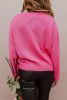 Rose Heart XOXO Pattern Casual Knitted Sweater