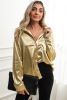 Gold Shiny Metallic Button Up Shirt