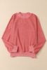 Red Drop Shoulder Crewneck Washed Pullover Sweatshirt