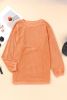 Orange Plain Drop Sleeve Crinkle Rib Oversized Sweatshirt