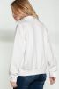 White Quilted 1/4 Zipper Textured Pullover Sweatshirt