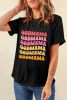 Black GOLDMAMA Letter Graphic Round Neck Tee