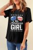 Black Stars and Stripes Glasses Slogan Graphic T Shirt