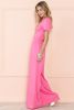 Strawberry Pink Plain Slim Fit Crop Top And Wide Leg Pants Set