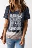 Black NASHVILLE MUSIC CITY Tie Dye Leopard Graphic Tee