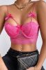 Bright Pink Bowknot Backless Lace Cropped Cami Top