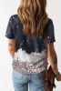 Black NASHVILLE MUSIC CITY Tie Dye Leopard Graphic Tee