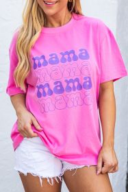 Bonbon Mama Letter Graphic Loose T shirt (size: (US 16-18)XL)