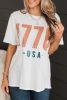 White 1776 USA Letter Graphic Crewneck Tee