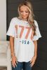 White 1776 USA Letter Graphic Crewneck Tee