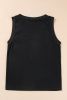 Black Contrast Trim V-Neck Loose Fit Tank Top