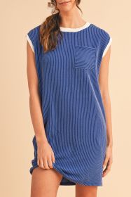 Sail Blue Cap Sleeve Ribbed T-Shirt Dress (size: (US 4-6)S)