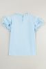 Beau Blue Layered Cap Sleeve Frill Neck Blouse