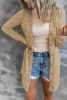 Brown Solid Color Casual Button Front Long Cardigan