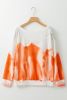 Orange Tie Dye Print Pullover Sweatshirt