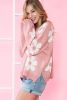 Multicolour Pearl Beaded Floral Drop Shoulder Sweater