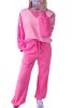 Bonbon Patchwork Pullover and Drawstring Joggers Set