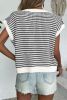 Black Stripe Contrast Trim Knit Dolman Top