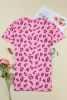 Pink Leopard Mineral Wash Side Pocket T Shirt Mini Dress