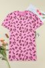 Pink Leopard Mineral Wash Side Pocket T Shirt Mini Dress