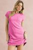 Sachet Pink Plain Textured Pocketed Mini Dress