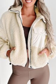 Jet Stream Zip Up Pocketed Hooded Sherpa Jacket (size: (US 16-18)XL)