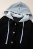 Black Pockets Drawstring Hooded Corduroy Shacket