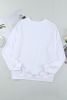 Beige Sequin Cheetah Graphic O Neck Drop Shoulder Sweatshirt