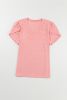 Rose Tan Tulip Sleeve V Neck T-Shirt