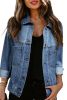 Light Blue Washed Oversized Pocketed Denim Jacket