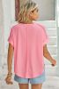 Rose & Blue Colorblock Exposed Seam Tee