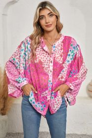 Rose Red Floral Print Dolman Sleeve Blouse (size: (US 4-6)S)