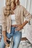 Apricot Confetti Knit Cropped Open Front Cardigan