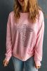 Pink Faith Graphic Pullover Sweatshirt