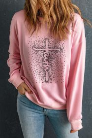 Pink Faith Graphic Pullover Sweatshirt (size: (US 16-18)XL)