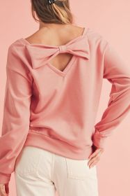 Pale Chestnut Bowknot Dewback Round Neck Sweatshirt (size: (US 16-18)XL)