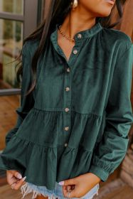 Skobeloff Ruffle Tiered Buttoned O Neck Shirt (size: (US 4-6)S)