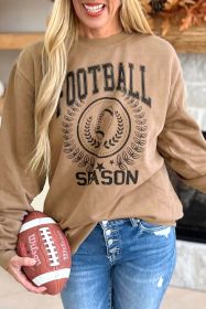 Khaki Game Day Rugby FOOTBALL SEASON Graphic Sweatshirt (size: (US 4-6)S)