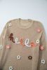 Parchment Hello Floral Embroidered Knit Loose Sweater