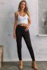 Black Back Pocket Stretchy Denim Casual Leggings