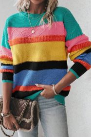 Yellow Colorblock Drop Shoulder Crew Neck Sweater (size: (US 16-18)XL)