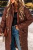 Coffee Quilted Puffer Stand Neck Zipped Mid-length Coat