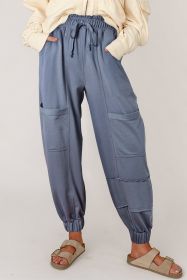 Wild Wind Multi Pockets Lace-up Waist Harem Pants (size: (US 4-6)S)