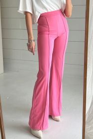 Sachet Pink High Waist Central Seam Flared Pants (size: (US 16-18)XL)